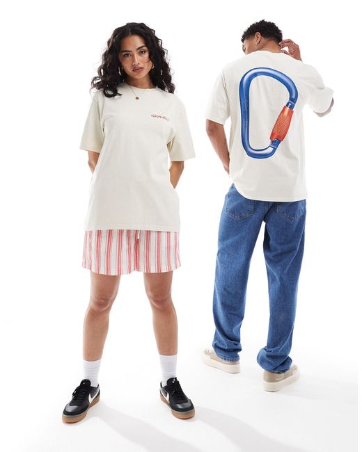 Camiseta color piedra unisex con estampado gráfico Gramicci de color White