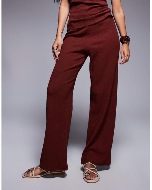 River Island Textured Wide Leg Trouser Co-ord