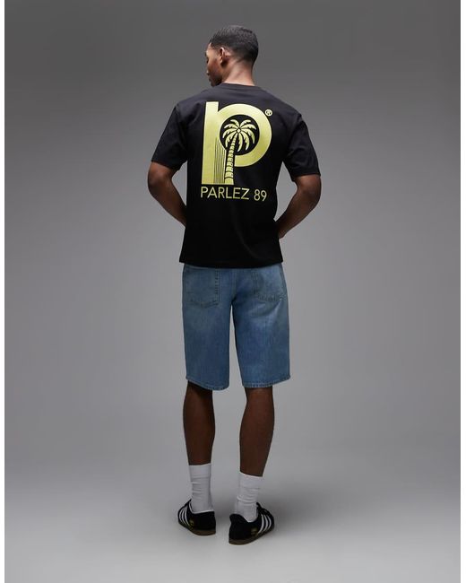 Parlez Gray Delray T-shirt With Back Print Graphic for men