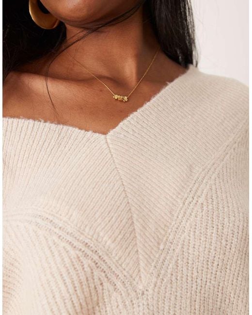 Vestito Corto Extra Largo Color Crema Con Scollo A V di Miss Selfridge in Natural