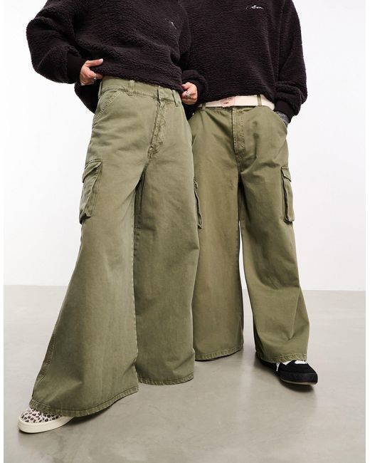 Pantalones cargo lavado premium Collusion de color Green