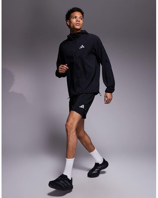 Adidas Originals Blue Adidas Running Essentials 2-In-1 Shorts for men