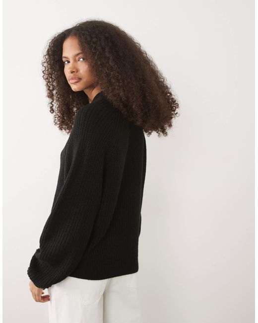 Threadbare Black High Neck Sweater