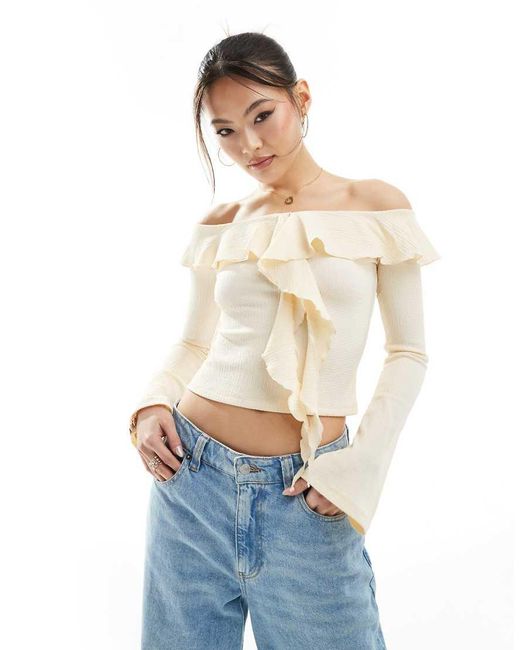 Ruffle shoulder top cheap