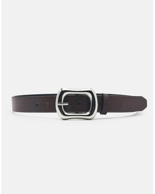 Pull&Bear Blue Rectangular Buckle Belt