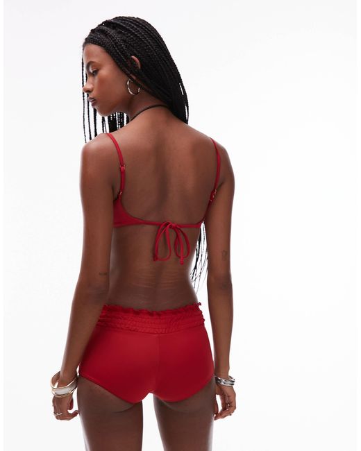 Frankie's Bikinis Red Frankie's Bikinis X Bella Hadid Bikini Bottom Short
