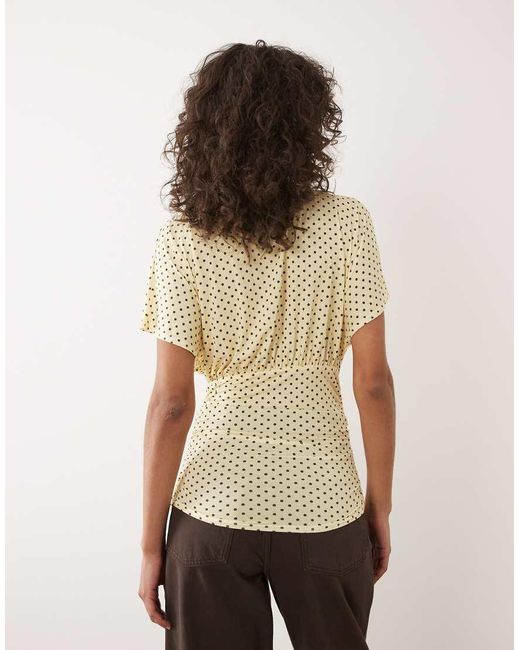 Miss Selfridge Brown V-Neck Top
