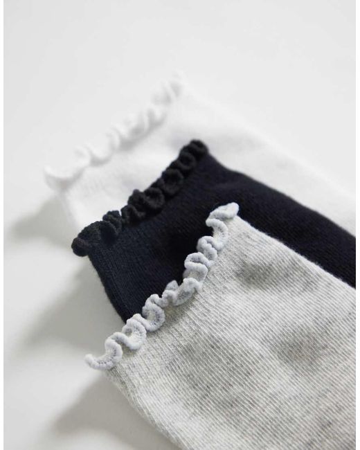 Accessorize White 3 Pack Of Frilly Socks