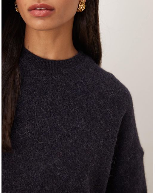 Pull oversize à col ras ASOS en coloris Blue