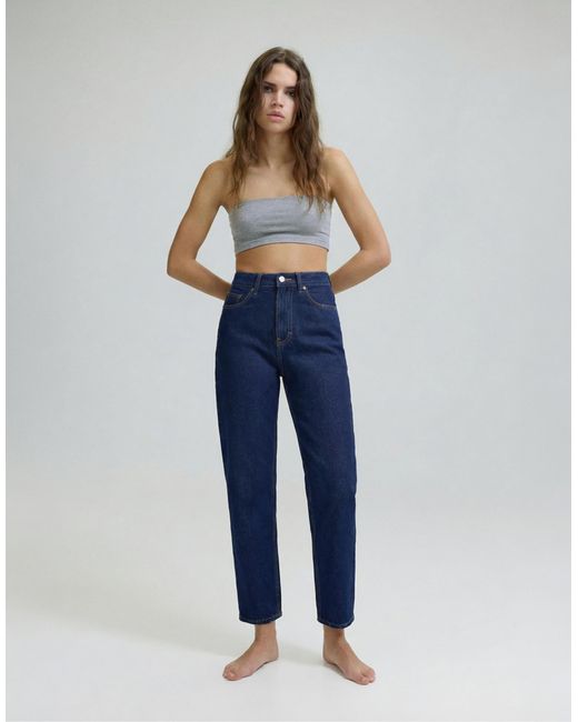 Pull&Bear Blue Petite – mom-jeans