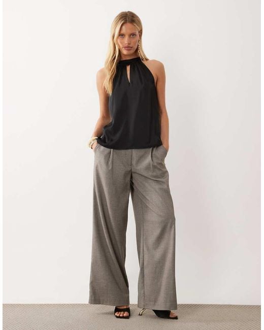 Vila Black Satin Halter Neck Top