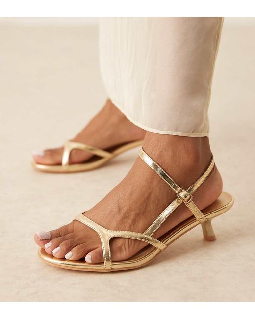 Glamorous Brown Kitten Heel Strappy Sandals