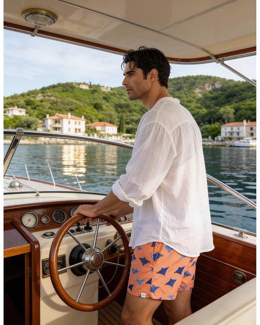 Apreslife Pink Manta Swim Shorts for men