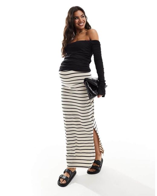 Mama.licious White Mamalicious Maternity Jersey Over The Bump Maxi Skirt