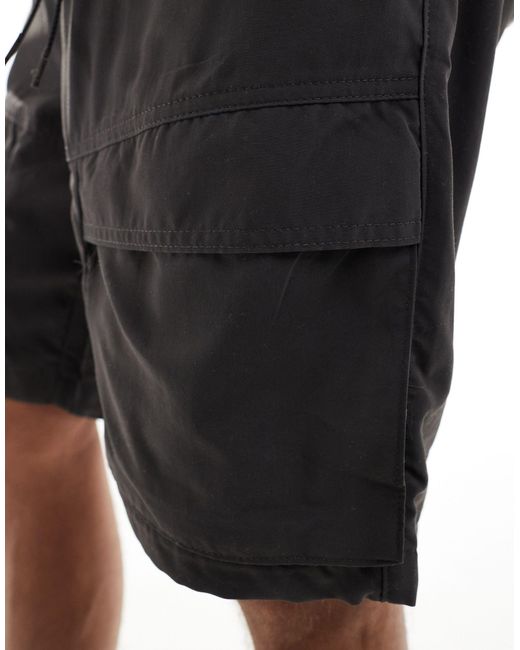 Brave Soul Black Multi Pocket Tech Cargo Shorts for men