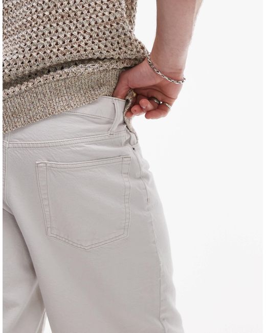 Topman White Denim Bermuda Short for men