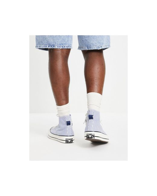 Converse – chuck 70 hi craft – knöchelhohe leinen-sneaker mit  hickory-streifenmuster in Blau für Herren | Lyst AT