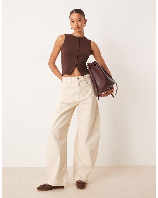 Cotton On Brown Cotton On Charlie Button Front Tank