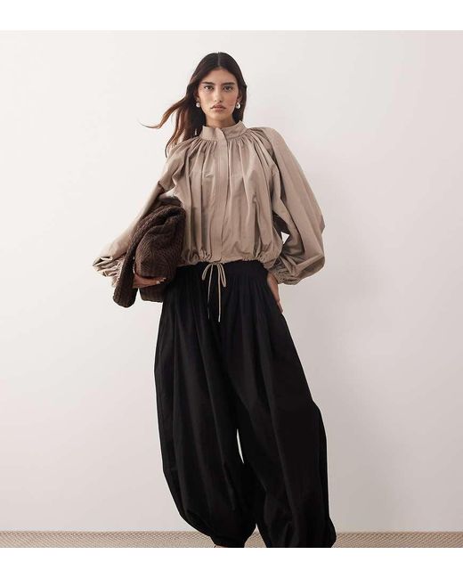 ARRANGE Black Waist Seam Detail Balloon Cuffed Trousers