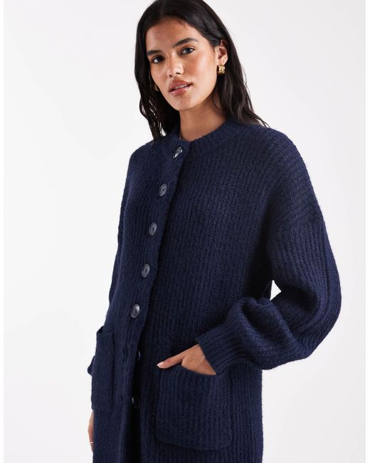 ASOS Blue – longline-strickjacke