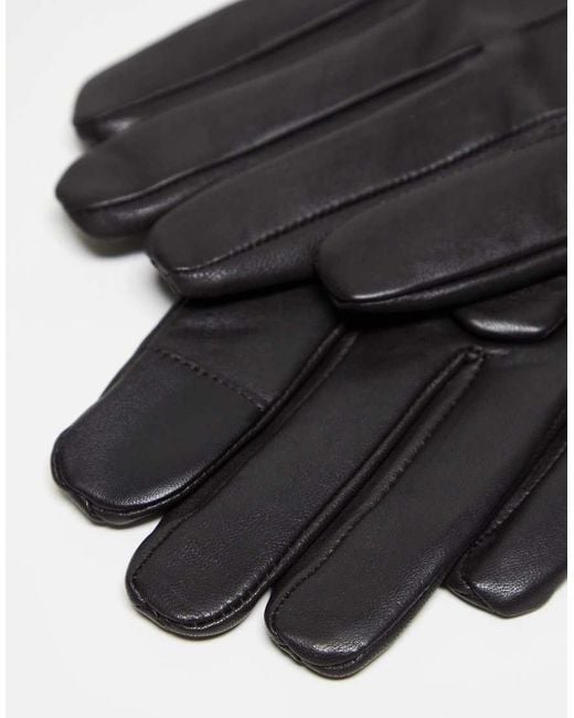 Barney's Originals Black Barney's Originals Real Leather Glove for men