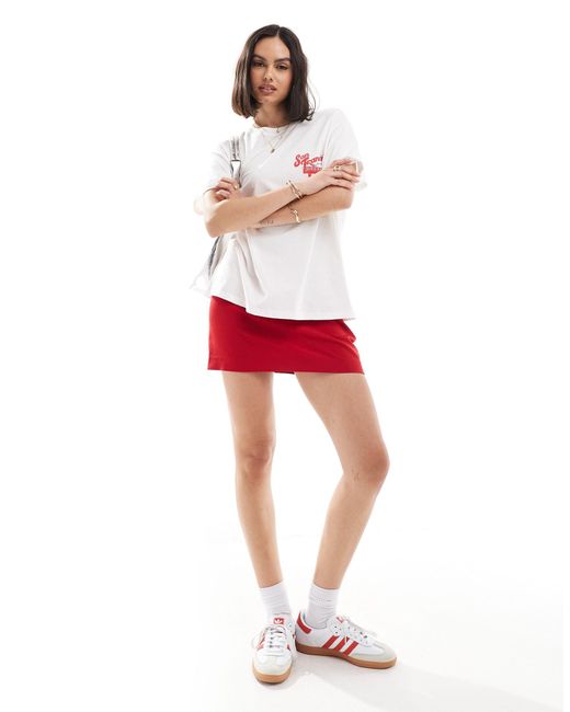 Bershka Red – san francisco – oversize-t-shirt
