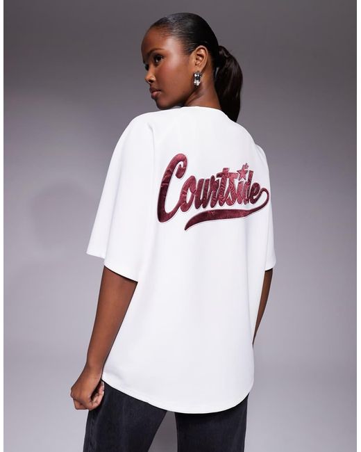 Courtside Blue Oversized Baseball Jersey