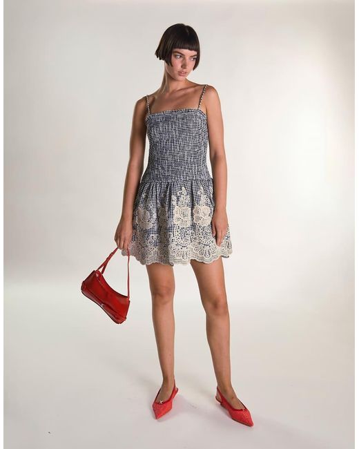 Glamorous Multicolor Shirring Strappy Mini Dress