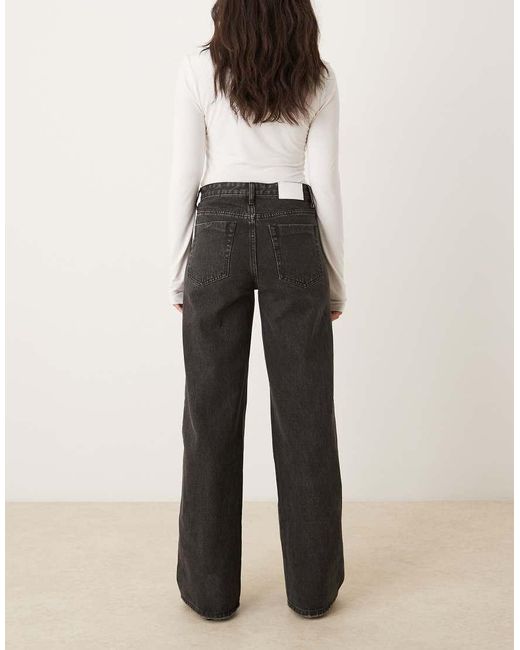 Glamorous Black Wide Leg Mid Rise Jeans