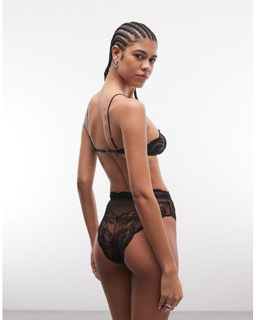 ASOS Black Lola Lace High Waist Briefs