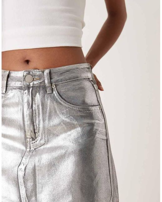 Glamorous Natural Center Split Midi Skirt