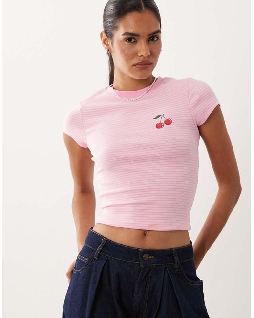 New Look Red Cherry Baby Tee