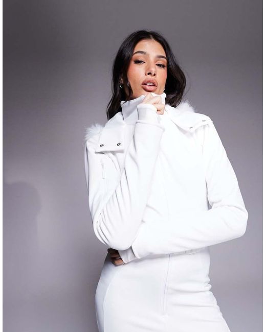 ASOS 4505 Ski & Snow Purple Asos 4505 Tall Ski Soft Shell Belted Ski Suit With Slim Kick Leg And Faux Fur Hood