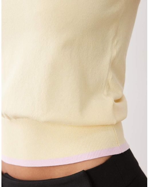 Nobody's Child Yellow Scoop Neck Contrast Hem Vest Top