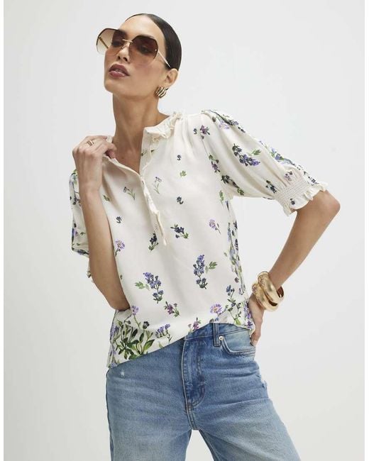 River Island Blue Floral Blouse