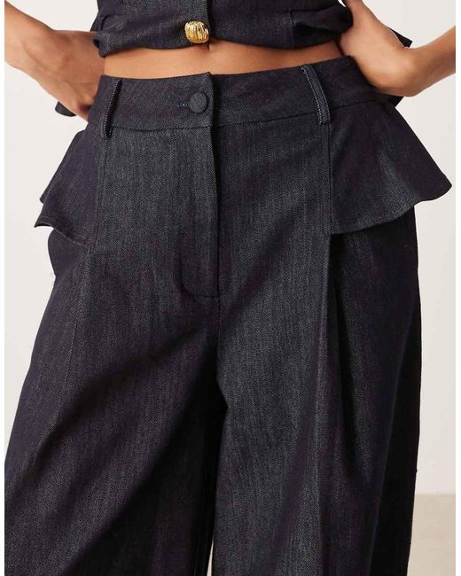 Sister Jane Blue Denim Ruffle Detail Wide Leg Jeans Co-Ord