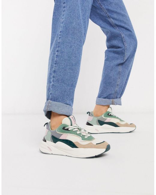 Baskets combinées - Vert Stradivarius en coloris Blue