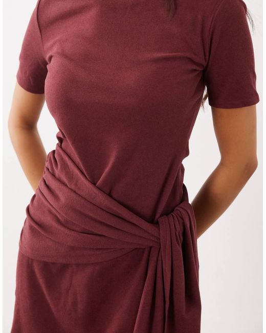 ASOS Red Supersoft Tie Side Mini Dress