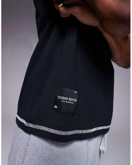 Alpha Industries T-Shirt Met Bolle Logoprint Op De Achterkant in het Blue voor heren