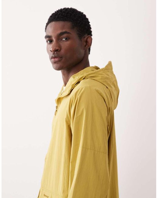 Barbour Yellow Re-engineered Wading Hooded toggle Jacket for men