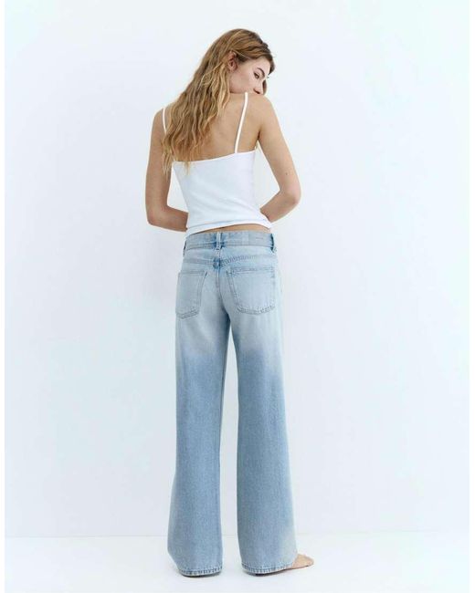 Pull&Bear Blue Low-rise Straight Leg Jeans
