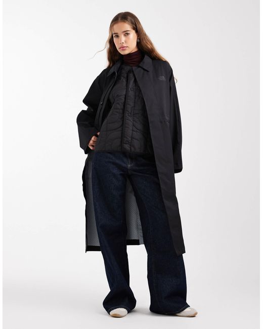 The North Face Blue – city – 3-in-1-longline-regenjacke mit weste