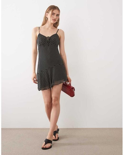 New Look Black Strappy Chiffon Mini Dress