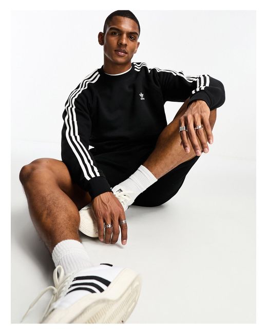 Adicolor - felpa con tre strisce nera di Adidas Originals in Black da Uomo