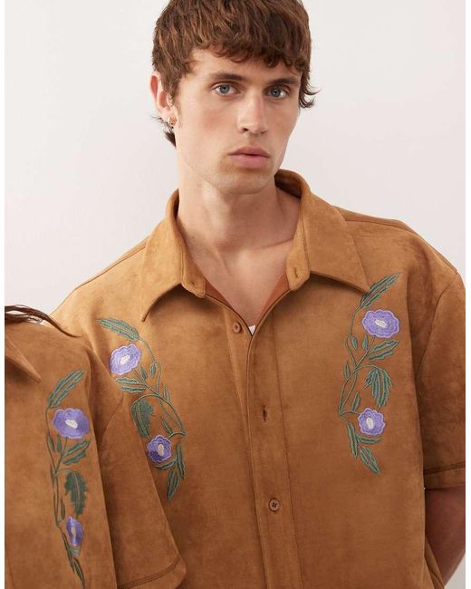 Camicia Squadrata di Reclaimed (vintage) in Brown