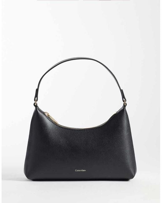 Calvin Klein Black Small Shoulder Bag With Foil Logo
