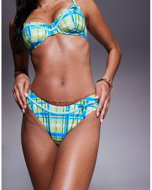 The Frolic Blue – exklusive, karierte bikinihose