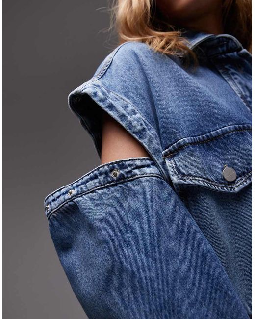 AllSaints Blue Snap Dress