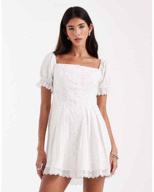 Daisy Street White Square Neck Corset Style Mini Dress