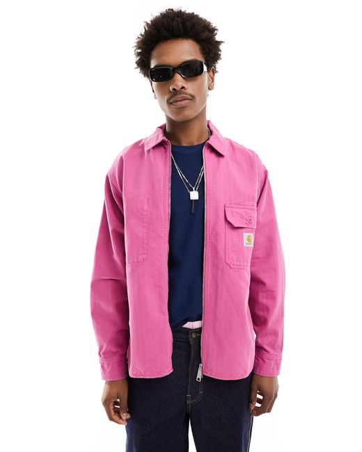Carhartt – rainer – hemdjacke in Pink für Herren